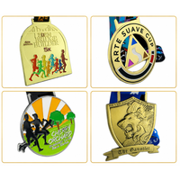 Médaille sportive en alliage de zinc, or, argent, bronze, avec logo personnalisé, médaille émaillée, cadeau, médaillon personnalisé en gros