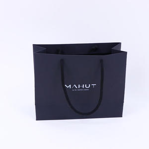 Recyclable Biodegradable Shopping Clothing <b>Bag</b> Packaging Luxury <b>Black</b> Gift Paper <b>Bags</b> with Your Own Logo for <b>Small</b> Business - Product Image 4