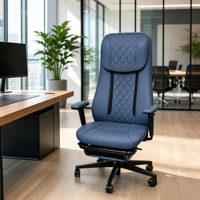 Silla Ejecutiva Ergonómica de Cuero con Asiento Giratorio Reclinable y Función de Masaje para Hogar u Oficina, Silla para Computadora OEM