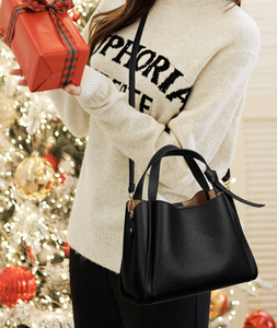 Sac seau en cuir PU noir imperméable, sac à bandoulière, sac à main, sac bandoulière pour les trajets quotidiens, les soirées et les voyages - Product Image 3