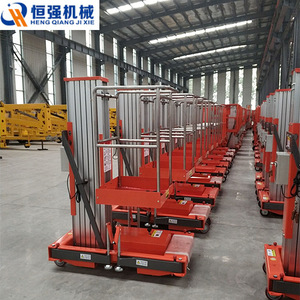 Elevador vertical de mástil de aleación de aluminio Hengqiang, eléctrico, de 10m/12m, con cesta de 0.68x0.69m para uso en interiores. - Product Image 4