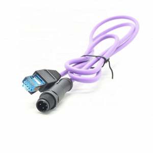 Connecteurs de câble Ethernet M12 D Code IP67 4 broches mâle Din et câble RJ45 étanche avec connecteur étanche M12 D Code boîtier PC - Product Image 2