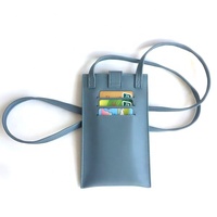 Nouvelle mode bleu pu cuir haute qualité porte-cartes à puce de luxe femmes étui de téléphone portable sac de téléphone portable avec longue bandoulière