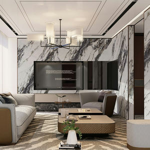 Pannello Murale in PVC UV Effetto Marmo Lucido di Lusso per Rivestimenti Residenziali e Commerciali, Impermeabile e Facile da Pulire, Spessore 2.5 2.8 3mm - Product Image 2