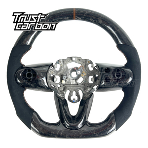 <span class=keywords><strong>Volant</strong></span> personnalisé noir forgé en fibre de carbone brillante avec poignée en daim pour <span class=keywords><strong>Mini</strong></span> Cooper Countryman Clubman S SE <span class=keywords><strong>JCW</strong></span> 2016-2023 - Product Image 1