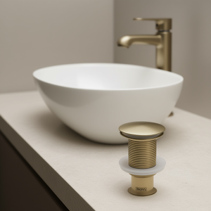 Válvula de Desagüe Pop-Up para Lavabo SdYh, Oro Cepillado, 84.5mm, Diseño Moderno para Baño, Conexión Roscada - Product Image 2