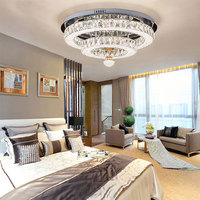 Luminaires de plafond multi-couches pour la maison, luminaires modernes pour chambre à coucher, plafonnier rond en cristal K9 LED de luxe pour salon