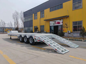 Betrouwbare 3-assige stalen dieplader oplegger met antislipdek voor <span class=keywords><strong>transport</strong></span> van landbouwmachines, max. laadvermogen 60T - Product Image 2