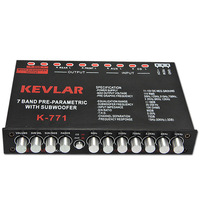 Ecualizador Paramétrico de 7 Bandas Kevlar con Subwoofer K-771, Amplificador de Audio para Automóvil
