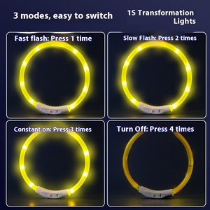 Collare per cani regolabile notte luminoso Anti-morso Anti-smarrimento per animali domestici per personalizzare il collare di ricarica per cani comodi - Product Image 3