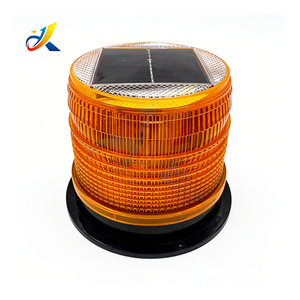 Luce di Segnalazione Solare Lampeggiante Ambra a Prezzo di Fabbrica, Lampada Faro LED Gialla per Avvertimenti Stradali - Product Image 1