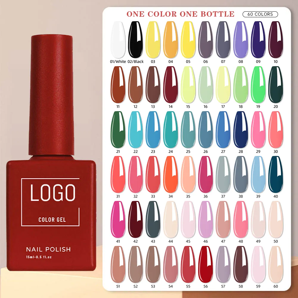 60 Colors Oem Odm Gel Nails Polish UV Gel Nail Polish Set UV Gel Kit