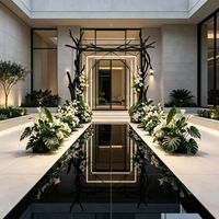 Décoration de fête de mariage, tapis noir brillant pour scène, allée en tapis flexible en PET, utilisation intérieure/extérieure