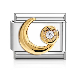 DIY Modular Bracelet Set With Heart Sun Moon Charms Crystal Rhinestone Stainless Steel Unisex Gift Jewelry - Product Image 2