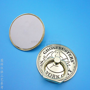 Soporte de Anillo Metálico para Teléfono, Diseño de los Cazafantasmas, Aleación de Zinc Dorada, para Escritorio - Product Image 3