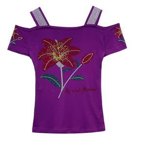 Nueva Blusa Elegante de Doble Capa <span class=keywords><strong>con</strong></span> Pedrería y Malla de Seda Helada, Manga Corta, Hombros Descubiertos y <span class=keywords><strong>Espalda</strong></span> <span class=keywords><strong>con</strong></span> Diseño Atractivo - Product Image 5
