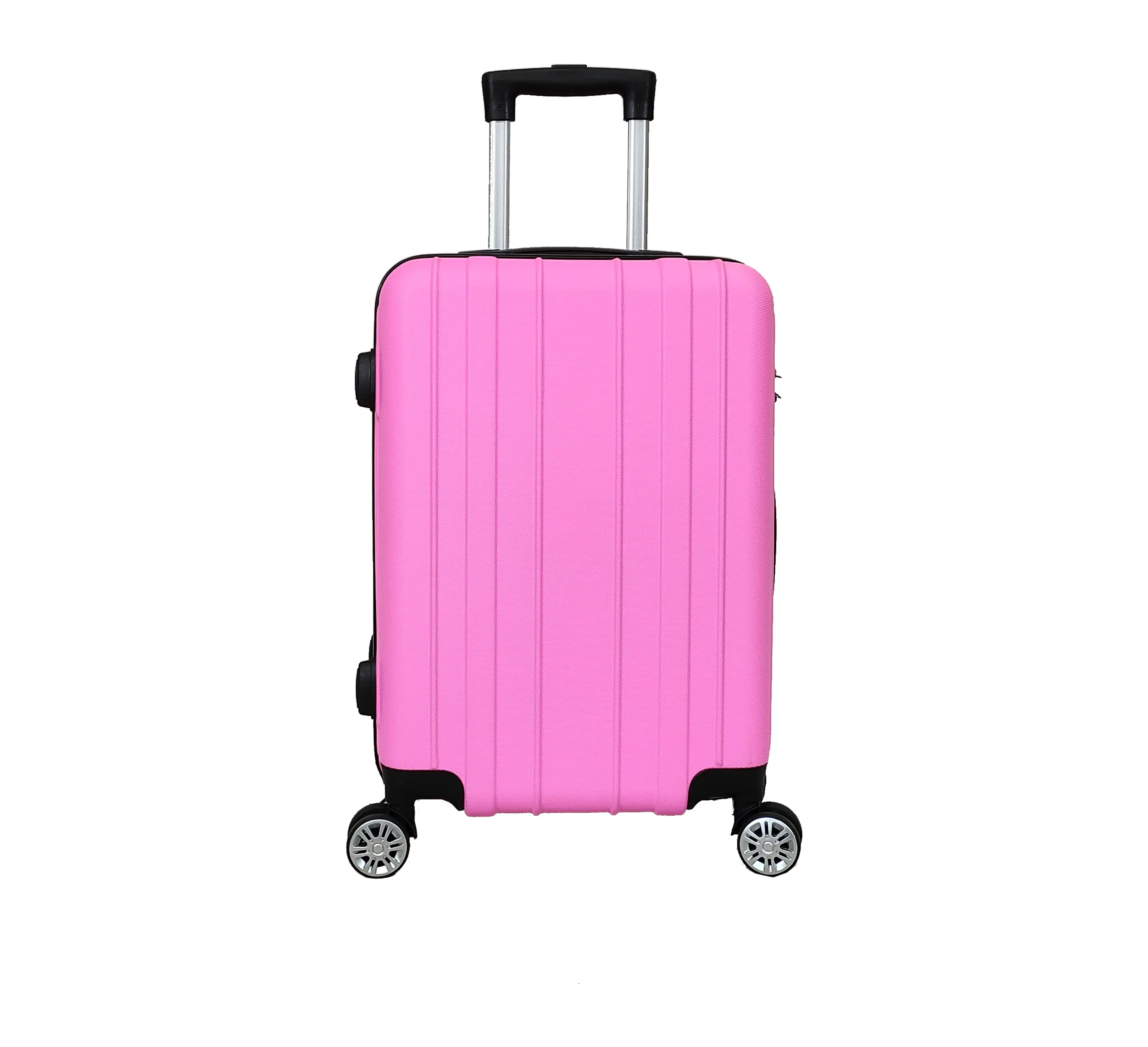 กระเป๋าเดินทางพกพาความจุสูงวัสดุ ABS แข็ง20 24 28 "สีชมพูออกแบบได้เอง