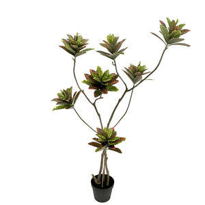 ต้นไม้พลาสติกสีเขียวสำหรับตกแต่งบ้านและโรงแรมกระถางแบบ Croton สำหรับตกแต่งสวน - Product Image 4