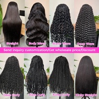 Perruque Cheveux Humains Kinky Straight 13x4, Perruques Lace Front Double Drawn en Cheveux Naturels Brésiliens, Perruque Frontale HD en Dentelle