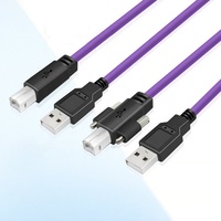 Cable de datos USB a Square Print 2.0, macho a macho, de alta flexibilidad, para cadena de arrastre, cable de extensión para cámara industrial con bloqueo