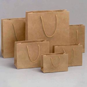 Bolsas de Compra de Papel Kraft Modernas y Ecológicas de Lujo con Logotipo Personalizado, Impresión por Transferencia de Calor para Ropa/Calzado, Embalaje de Regalos - Product Image 2