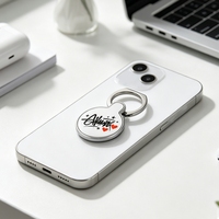 Custom Logo Metal Zinc Alloy Sublimation Blank Round Cell Phone Ring Holder