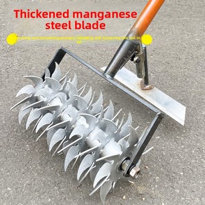 Nouvel outil de désherbage à roues, motoculteur manuel en acier au manganèse pour ameublir la terre, avec dents, facile à utiliser, en acier au manganèse Q - Product Image 1