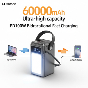 <span class=keywords><strong>Batterie</strong></span> externe REMAX FP-33 60000mAh avec écran LED, 5 sorties et 3 entrées, charge rapide PD100W, lumière LED et câble - Product Image 4