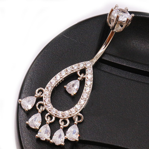 Gaby zircone <span class=keywords><strong>argento</strong></span> 925 sterling belly ring ciondola <span class=keywords><strong>ombelico</strong></span> anello <span class=keywords><strong>piercing</strong></span> gioielli pancia - Product Image 3