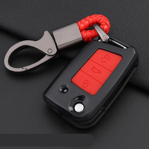 Auto Stile ABS in Fibra di carbonio Per VW Golf 7 MK7 Polo <span class=keywords><strong>Seat</strong></span> <span class=keywords><strong>Leon</strong></span> Skoda Octavia Pieghevole A Distanza di Copertura Fob Chiavi della Copertura Della protezione - Product Image 5