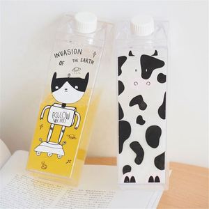 Bouteille d'eau carrée de sport 500 ml pour lait et jus, avec autocollants de Noël, pour les activités de plein air, le camping, et la consommation directe - Product Image 4