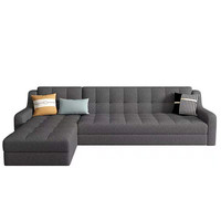 Wandbett Doppelgröße Klappbett mit Stauraum Stoff-Schlafsofa mit Chaiselongue