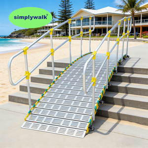 <span class=keywords><strong>Rampe</strong></span> portable enroulable Simplywalk 800 kg 914 mm en <span class=keywords><strong>aluminium</strong></span>, <span class=keywords><strong>rampe</strong></span> d'accès pour escaliers, usine OEM certifiée ISO 13485 - Product Image 1