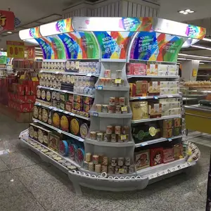 Aangepaste Metal Stand Display Snoep Biologisch Voedsel Supermarkt Plank