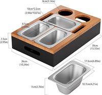 Plateau de canapé en bambou, boîte à collation pour canapé, porte-verre à vin, organisateur de canapé avec ouvre-bouteille et fourchettes en acier inoxydable