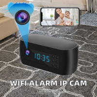 Caméra d'horloge de réveil sans fil WiFi 1080P, caméra cachée CMOS, zoom optique 10x-20x, vision nocturne infrarouge, moniteur pour bébé à domicile, angle large de 120°