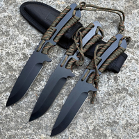 Couteau à lame fixe multifonctionnel en acier 3cr13, durable, pour la survie, le camping, la chasse, avec poignée en corde de nylon, qualité DIY, OEM disponible, pour l'extérieur