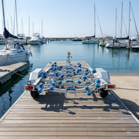 Remorque de bateau tout-terrain en aluminium, adaptée aux bateaux de moins de 6,5 m, légère et ultra durable