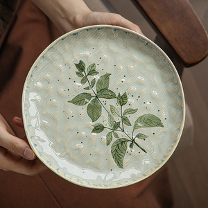 Magnifique assiette en <span class=keywords><strong>porcelaine</strong></span> scandinave bohème <span class=keywords><strong>de</strong></span> <span class=keywords><strong>luxe</strong></span> à motif floral, 8,5 pouces, bord ondulé, peu profonde, passe au lave-vaisselle, personnalisable - Product Image 2