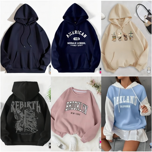 BK 重磅慢跑运动服卫衣定制印花男士纯色套头连帽衫刺绣连帽衫超大号 - Product Image 1