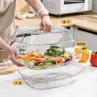 Boîte à salade GREENSIDE, boîte de rangement transparente à compartiments, plateau à fruits et légumes, plateau pour fêtes et rassemblements en plein air, boîte de conservation