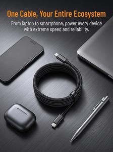 Cable USB 2.0 de 2M/1M, 240W/100W, 48V 5A, USB C a USB C, Cable de Carga Súper Rápida, Cables de Datos para Android y PC - Product Image 3