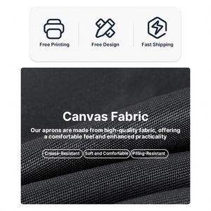 Tablier de cuisine robuste en toile épaisse, imperméable et résistant à l'huile, à bretelles croisées, double poche, pour chef, cuisine, restaurant, avec LOGO personnalisé - Product Image 3