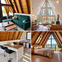 Maison préfabriquée de luxe en bois à deux étages, structure triangulaire en A, conteneur mobile modulaire pour hôtel, livraison directe d'usine