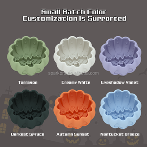 Produk hewan peliharaan Halloween baru Labu silikon mangkuk anjing Pot semua dalam satu anjing kucing makanan lambat mangkuk pengumpan hewan peliharaan - Product Image 5