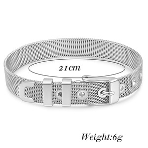 Correa de reloj de malla de acero inoxidable, hebilla ajustable de 10mm para hombres y mujeres, accesorio de joyería - Product Image 5