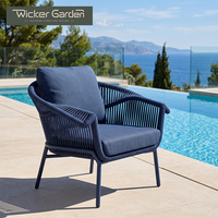 Fauteuil de jardin tressé sur mesure avec cadre en aluminium et coussin pour terrasse extérieure – Vente en gros pour revendeurs
