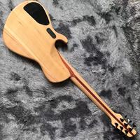 Guitare basse électrique personnalisée à 6 cordes avec corps en ELM et manche traversant, micro actif, acceptation des commandes OEM