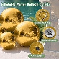 Ballon publicitaire gonflable personnalisé, sphère miroir géante, ballon miroir, grande boule disco, PVC, fête, mariage