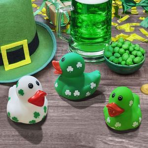 Irish St. Patrick's Day Style Children <b>Bath</b> Toy Rubber Yellow Duck Customize Colour Shape Good Quality Eco Friendly Safe - Product Image 3